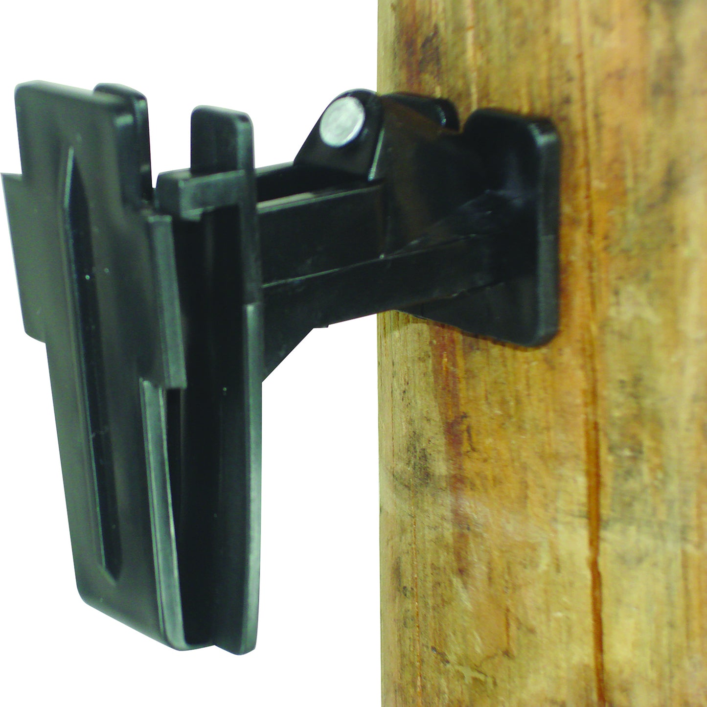 Wood Post - 2" Polytape Nail on offset Insulator - Black