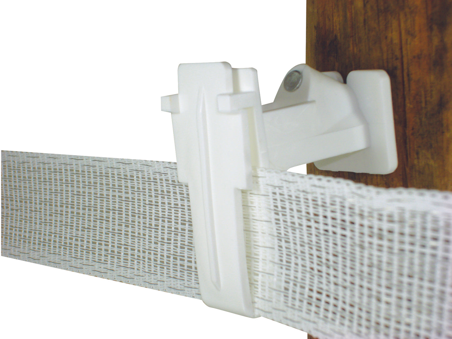 Wood Post - 2" Polytape Nail on offset Insulator - White