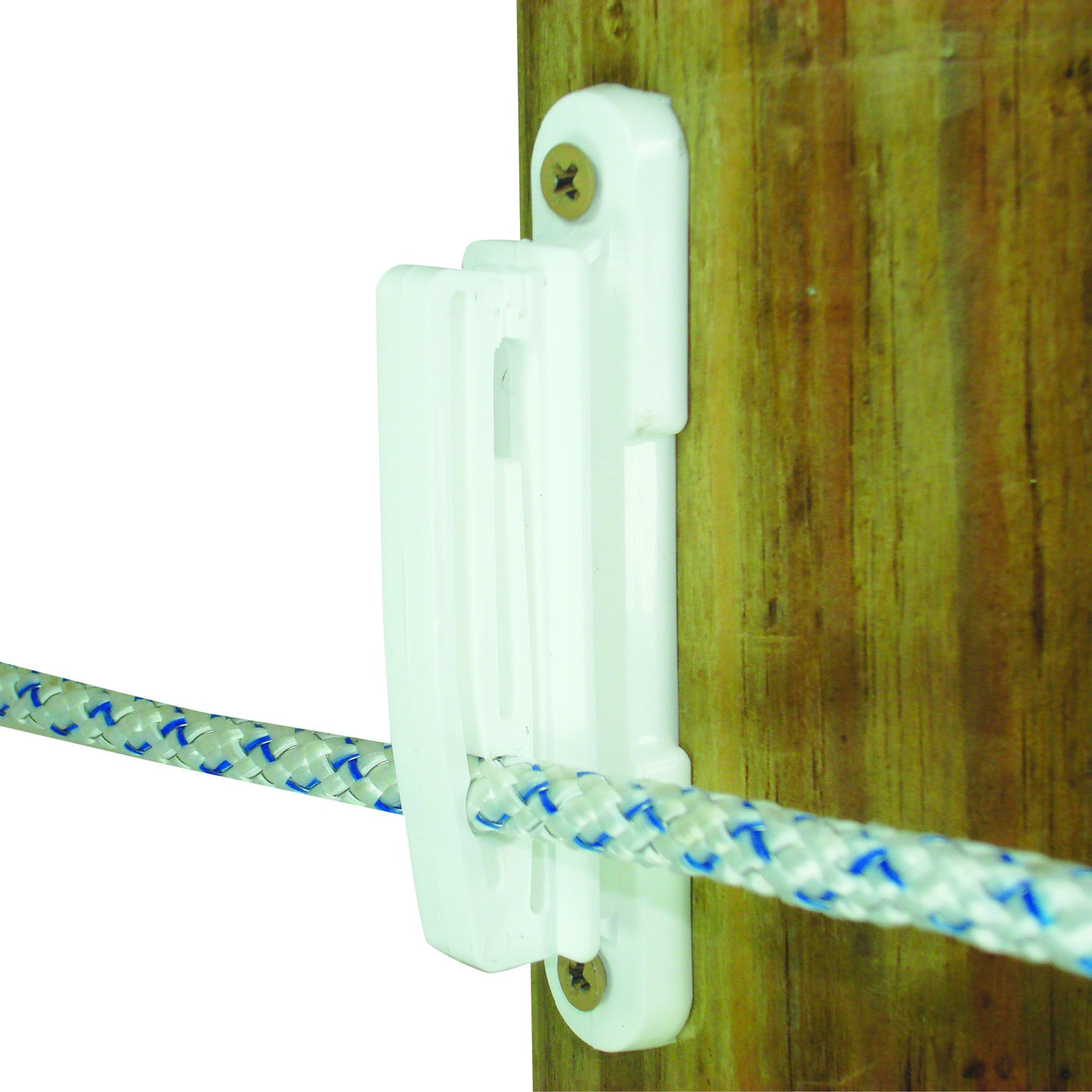 Wood Post - 2" Polytape Nail on Insulator - White
