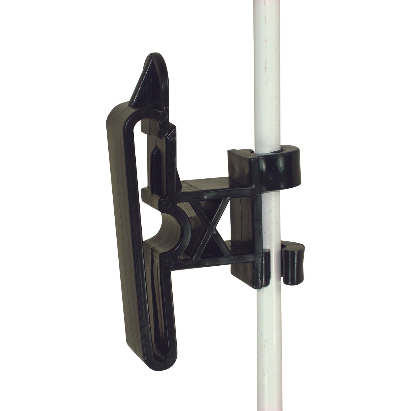 3/8" Round Post Clip on 2" Tape Insulator - Black