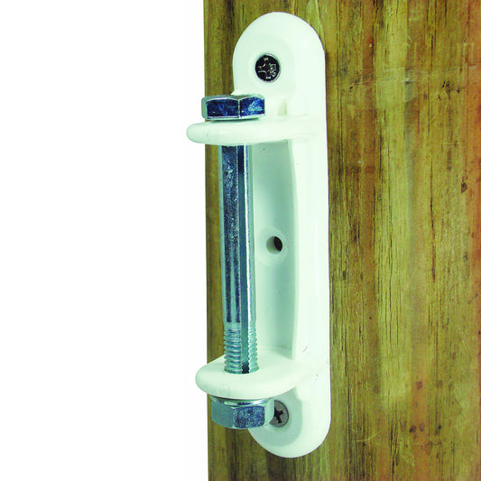 Wood Post - 2" Polytape Metal Split Bolt Tensioner - White