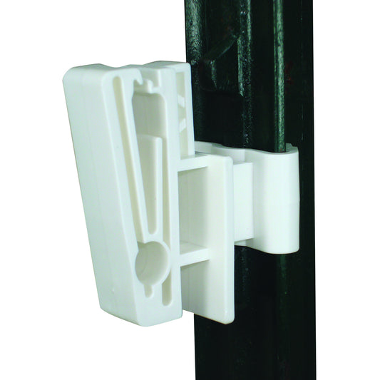 T Post - 2" Polytape or 3/8" Rope Insulator - White