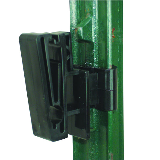 T Post - 2" Polytape or 3/8" Rope Insulator - Black